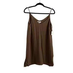 Meraki Women Sz M Brown Spaghetti Strap Short Slip Dress NWT